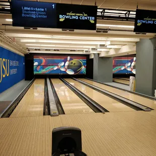 Freshly waxed lanes and optional bumpers