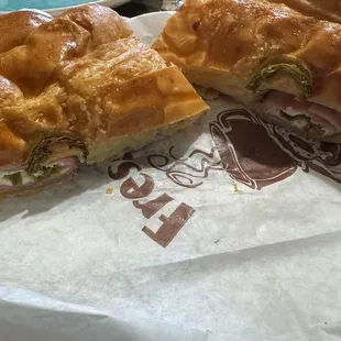 The ham &amp; cheese croissant split for lunch yesterday!!