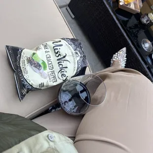 Enjoying a snack in the vip lounge