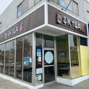 the front entrance of a store