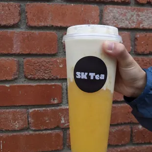 Cheese mango fresh fruit tea