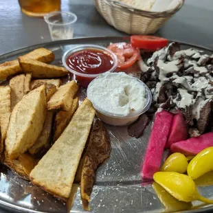Beef shawarma with french fries