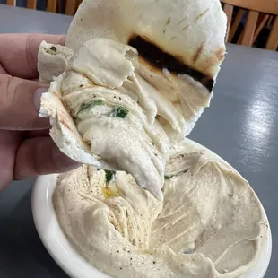 That perfect bite of hummus