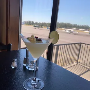 Fig Vodka Martini while watching the planes!