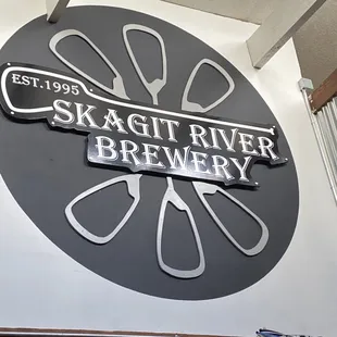 a sign for skagit river brewery