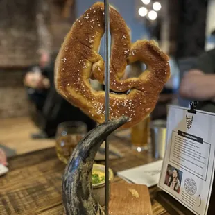 Warm Soft Pretzel (had to share the side with the AWESOME horn hook it came on!)