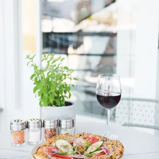 white sauce smoked salmon tomatoes cucumber dill caper berries pickled onion