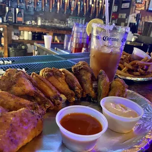 Tasty smoked dry rubbed wings.