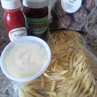 Fresh pasta, meat-a-balls, sauce &amp; shaved parm