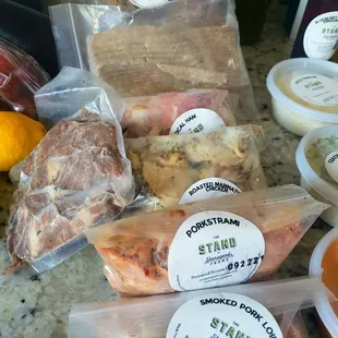 Smorgasbord of meats from the butcher