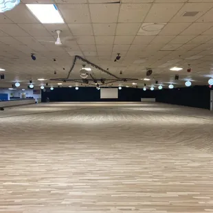 Brand new hardwood skating floor.
