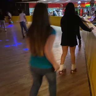 My daughter and niece skating and having fun