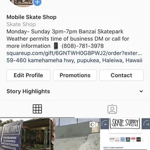 Follow the shop's Instagram @skatesupplyhi to always know when I'm at Banzai Skatepark. Also feel free to message any questions !!!