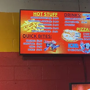 Concession stand prices