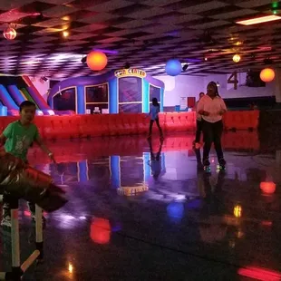 Another rink and bounce house view