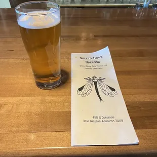 Beer and menu
