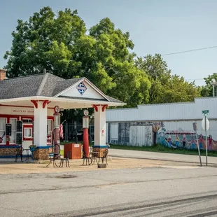 an old gas station