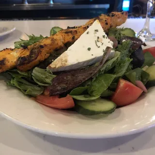Skew Caesar Salad with Saffron Chicken Breast