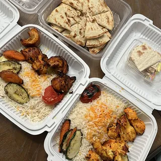 Saffron Chicken Kabob Entree