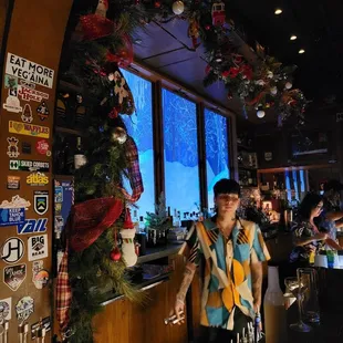 It's always snowing in the Ski Lodge.