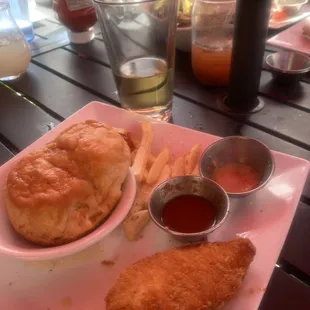 Oops sorry there's only one piece left- I was so busy dipping in my delicious sauce I forgot to get you a starting picture.