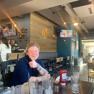 Un-hungover Ethan post double whiskey and fried pickles