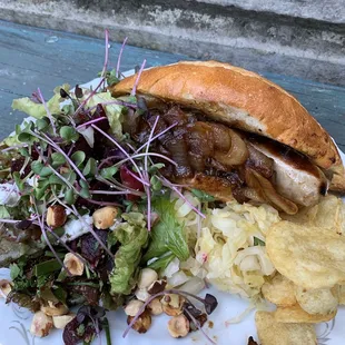a plate of food on a table