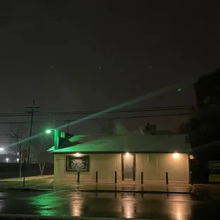 a street corner at night
