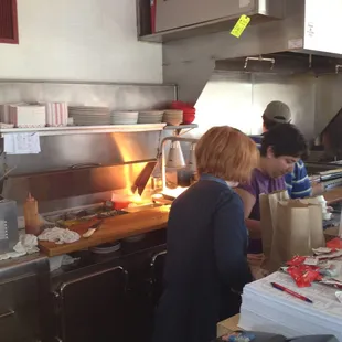 Front counter &amp; part of small grill area.