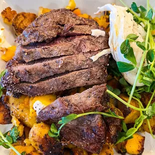Steak and eggs