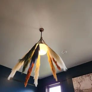 Light in the dining area.