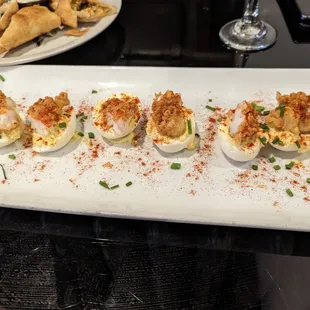Lobster deviled eggs