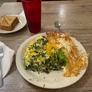 Spinach and Cheddar Cheese Omelet