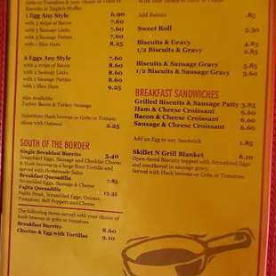 Breakfast Menu page 3