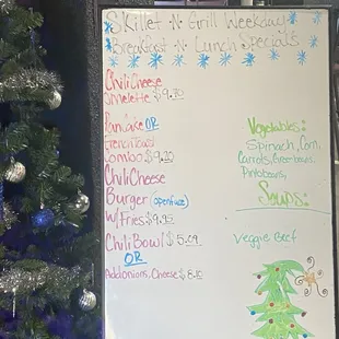 Menu for Saturday told options change often