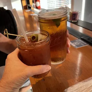 Bloody Mary and beer