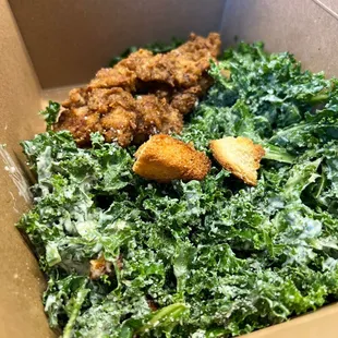 Crispy Chicken Kale Salad