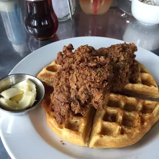 Chicken & Waffles with Eggs