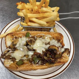 Philly steak with fries