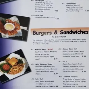 Appetizers, Burgers, &amp; Sandwiches