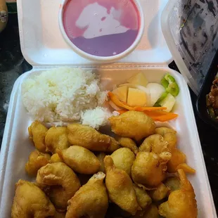 Combination sweet and sour, sauce requested on side