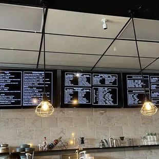 menus on the wall