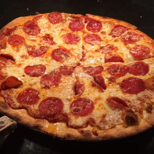 Pepperoni pizza cooked to perfection!