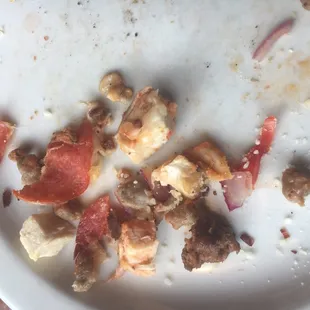 Assortment of toppings. The pre cooked chicken is the worst. McNuggets are actually better.