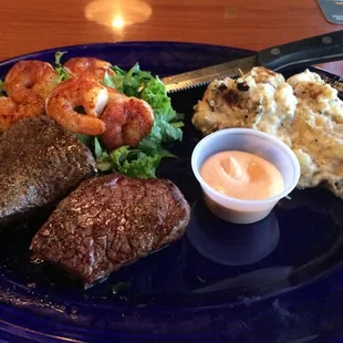 Surf and Turf perfectly prepared and delicious.