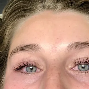 Look at these beautiful long natural lashes, Lash lift and tint results.