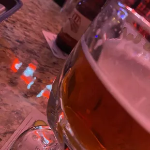 Beer served in an optional frozen glass