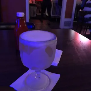 a drink in a glass