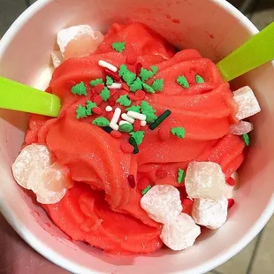 Non dairy watermelon froyo