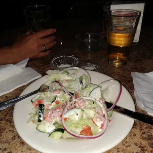 Dinner salad ranch on the side.